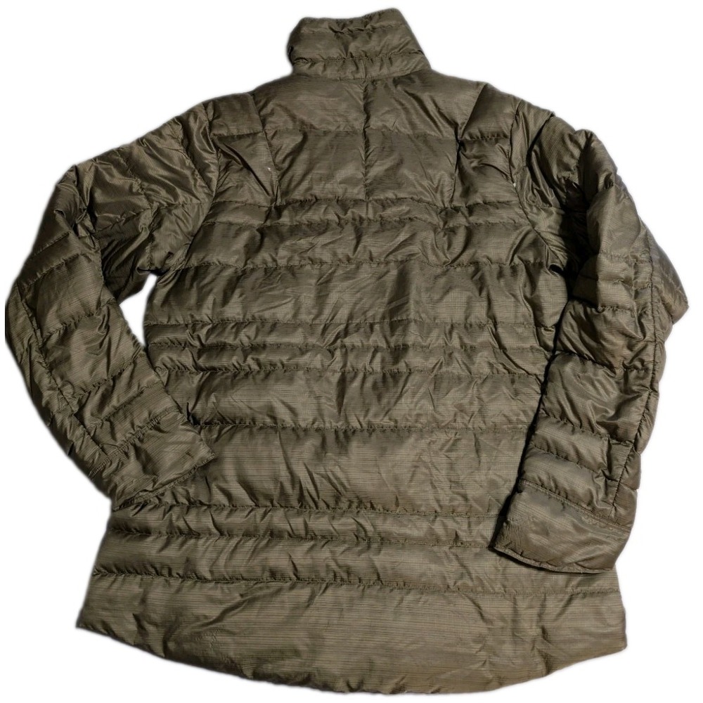 Nau Down Shirt Jacket Mens L Olive Green Goose Down Snap Puffer - Picture 3 of 8